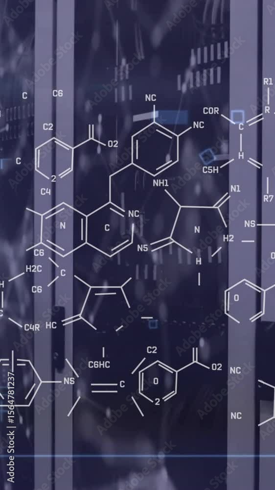 Poster animation of scientific data processing over computer servers