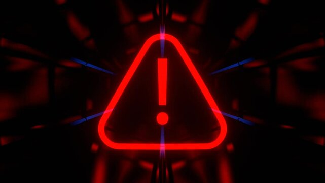 Blue and Red Tech Alert Glowing Symbol Background VJ Loop in 4K