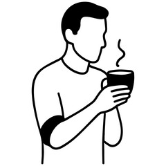 young man drinking coffee