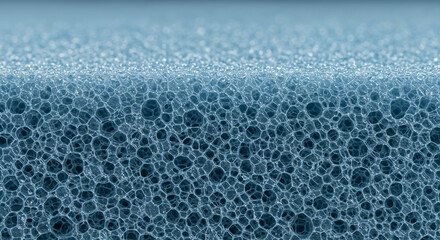 Obraz premium Close-up of Blue Open-Cell Foam Structure