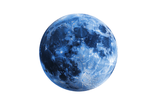The Blue Moon isolated on transparent background. - Powered by Adobe
