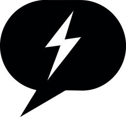 Lightning Bolt Speech Bubble Icon