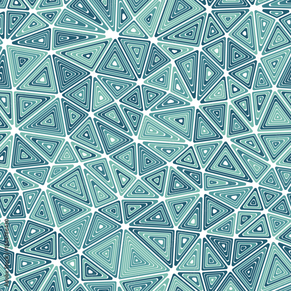 Poster geometric background. medium triangles size. multiple repeated inner triangles. multicolored style. 