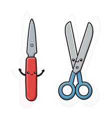 Cute Scalpel Scissors Healthcare Chibi Art