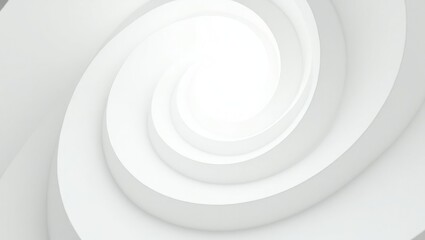 Obraz premium Abstract white swirling tunnel with soft light emanating from the center creating a sense of depth and movement