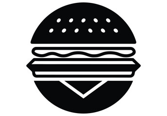 a black and white hamburger icon isolated on white background