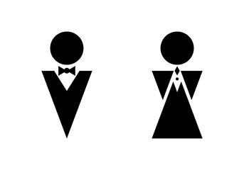 Black woman and man symbol sign icon flat vector design