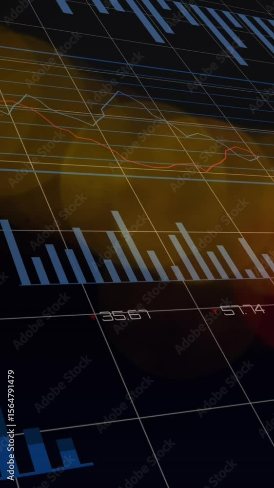 Poster animation of data processing over light spots