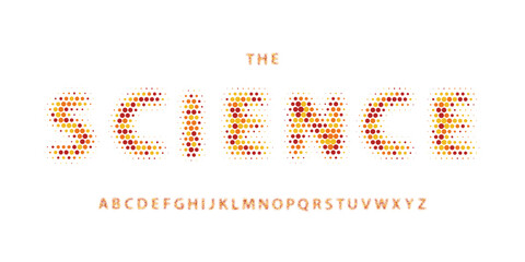 Science technology font, futuristic alphabet for scientific headline, medical digital product logo, display device typography, app UI typographic design. Modern vector typeset.