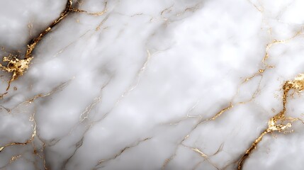 Elegant minimalist background with white marble texture and golden veins perfect for empty surfaces and stylish designs