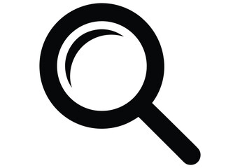 Vector art of a black magnifying glass icon silhouette