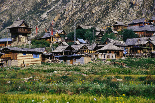 Chitkul village Kinnaur Himachal Pradesh India 