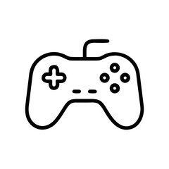 Illustration of a simple black and white gaming controller with a plus and circle buttons design