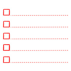 Red Blank to do List. Planner Elements.