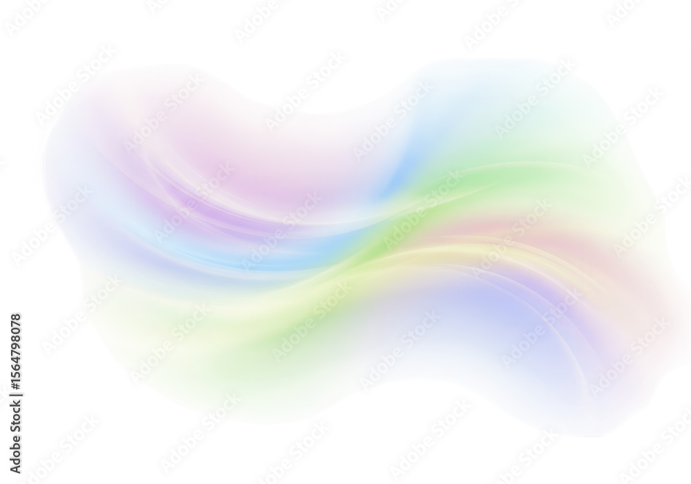 Poster soft pastel waves flow smoothly across a transparent background, creating a dreamy and whimsical abs