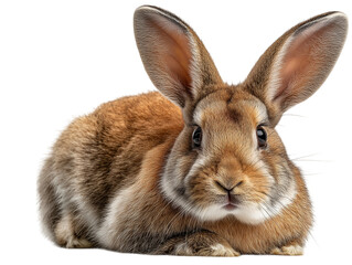 Obraz premium A captivating portrait of a charming bunny rabbit, its adorable face and fluffy fur create a warm and inviting image. isolated on a white background