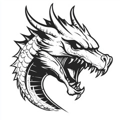 Dragon head design, vector illustration, Dragon logo.