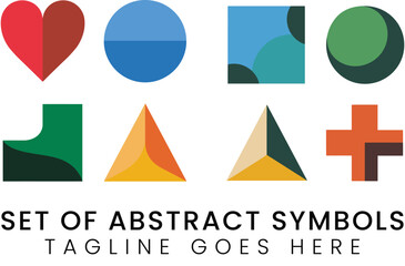 Vibrant Abstract Geometric Symbols Colorful Icons for Design Projects