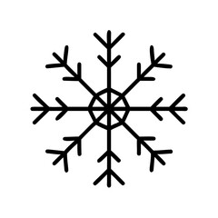 Elegant Black Snowflake Icon Winter Holiday Symbol, Vector Illustration