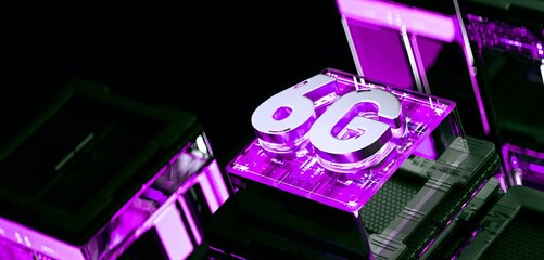 3d rendering of  6G cpu gpu chip
