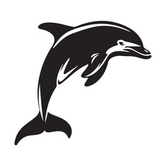 Fototapeta premium Jumping Dolphin Vector Silhouette