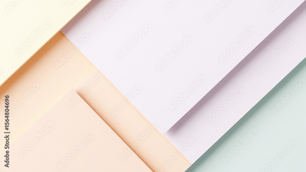 Aufkleber minimalist pastel color palette background showcasing an arrangement of overlapping geometric shapes