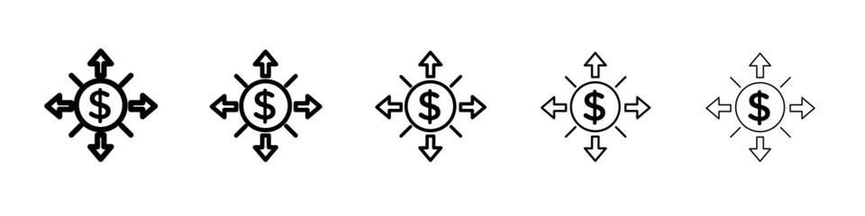 Business expansion icon thin line outline set or collection