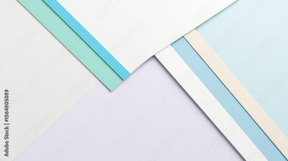 Poster overlapping rectangular shapes in shades of pastel, creating a modern minimalist aesthetic with an a