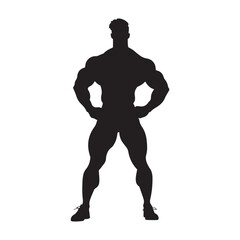 Fototapeta premium Bodybuilder Clipart Set on White Background