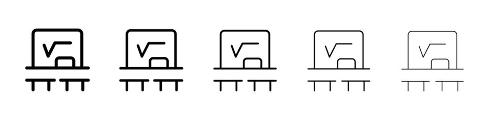 Classroom icon thin line outline set or collection