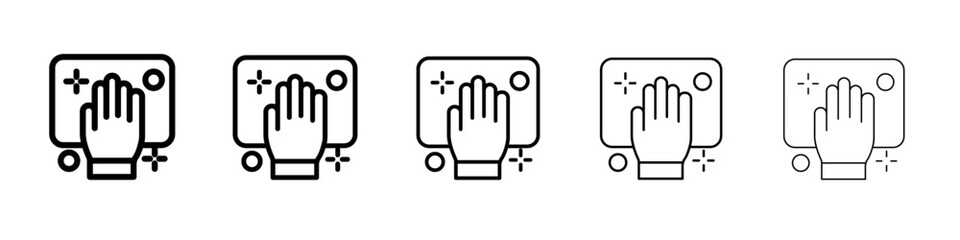 Clean surface icon thin line outline set or collection