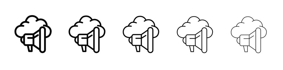Cloud marketing icon thin line outline set or collection