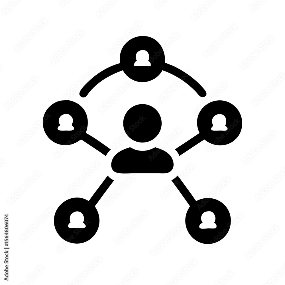 Poster business networking concept illustrated with simple icons. people networking symbolizes connections 