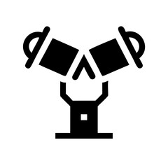 Stage spotlights icon. Two stage spotlights equipment symbol. Lighting equipment for concerts and shows. Spotlights icon for theater, musical, and event planning.