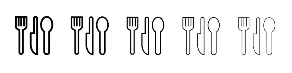 cutlery icon thin line outline set or collection