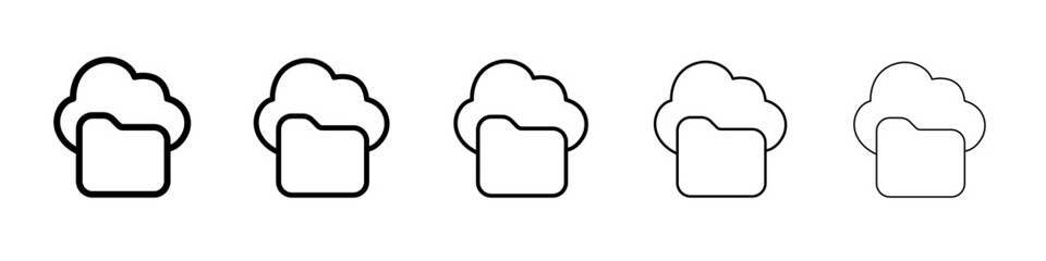 Data storage icon thin line outline set or collection