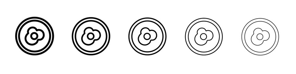 Egg on plate icon thin line outline set or collection