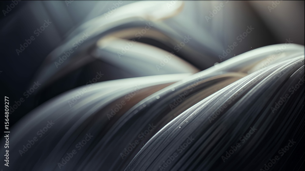 Poster abstract macro photograph capturing a soft, flowing motion with serene, muted, and gentle curves.