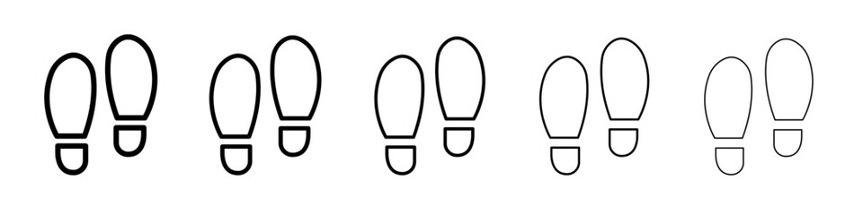 Footprints icon thin line outline set or collection