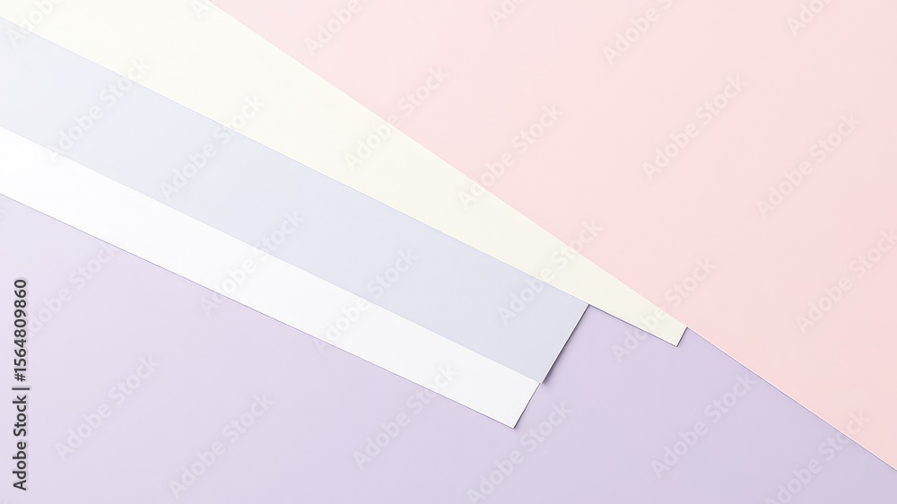 Poster abstract background of geometric shapes created from pale color paper arranged in an overlapping com