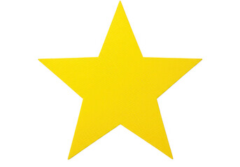 Obraz premium A bright yellow fivepointed star shape isolated on transparent background, perfect for various design applications