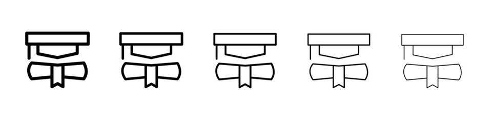 Graduation icon thin line outline set or collection