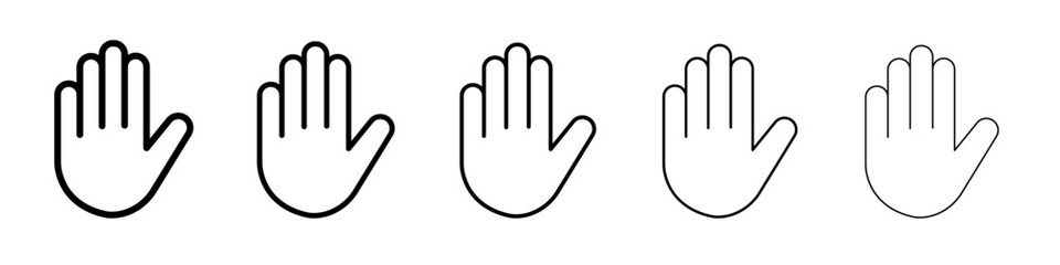 Obraz premium Hand icon thin line outline set or collection
