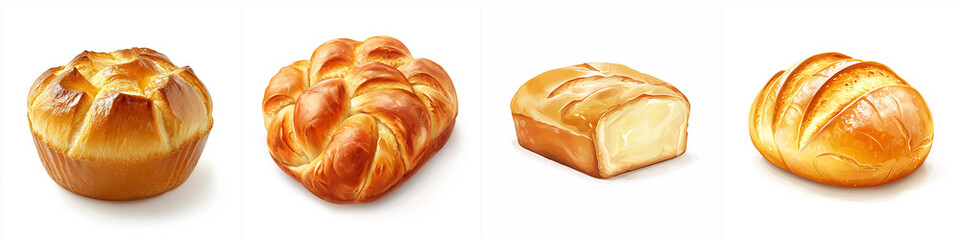Freshly baked butter bread with a golden soft crust
