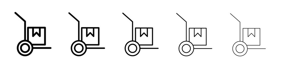 Hand pallet jack icon thin line outline set or collection
