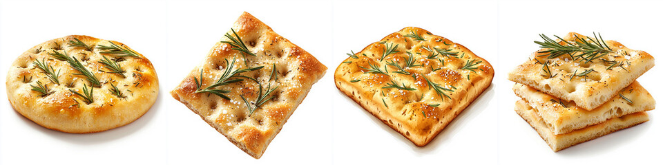 Freshly baked focaccia bread with rosemary and sea salt