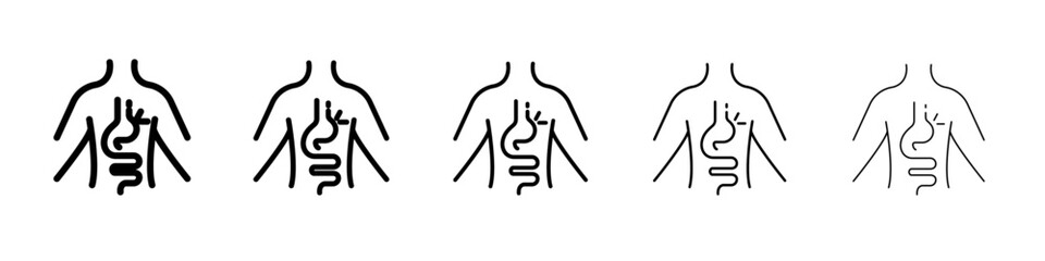 Hernia icon thin line outline set or collection