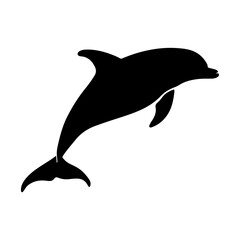 Fototapeta premium Dolphin Silhouette Clipart White Background
