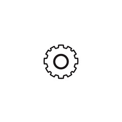 Flat settings gear icon in minimalist black