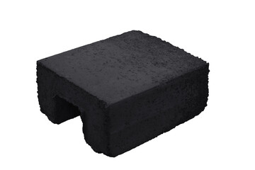black cement brick on transparent background